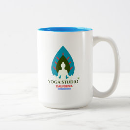 Caneca De Café Em Dois Tons Estúdio de Yoga Califórnia