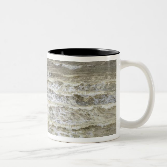Caneca De Café Em Dois Tons Estudo das ondas (lavagem do cinza & do marrom, (Direita)