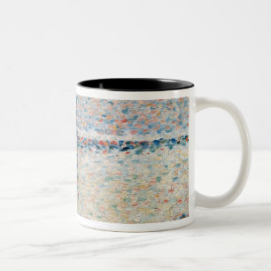 Caneca De Café Em Dois Tons Estudo de Georges Pierre Seurat   para 'o canal em