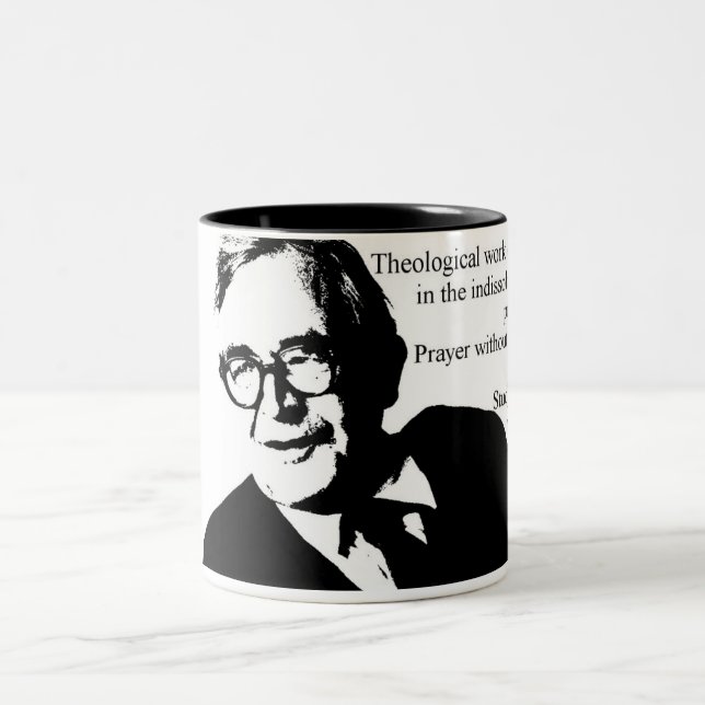 Caneca De Café Em Dois Tons Estudo e oração Karl Barth (Centro)