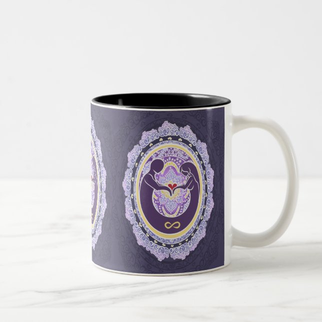Caneca De Café Em Dois Tons Eterno Love Mandala (Direita)