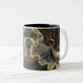 Caneca De Café Em Dois Tons Ethereal Dance Of Light, Enchanting Art, Gift for 
