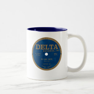 Caneca De Café Em Dois Tons Etiqueta dos registros do delta