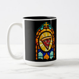 Caneca De Café Em Dois Tons Eu acredito em pizza