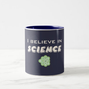 Caneca De Café Em Dois Tons Eu acredito na ciência