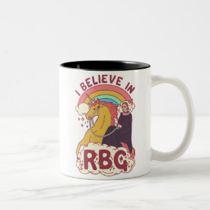 Caneca De Café Em Dois Tons Eu acredito na RBG