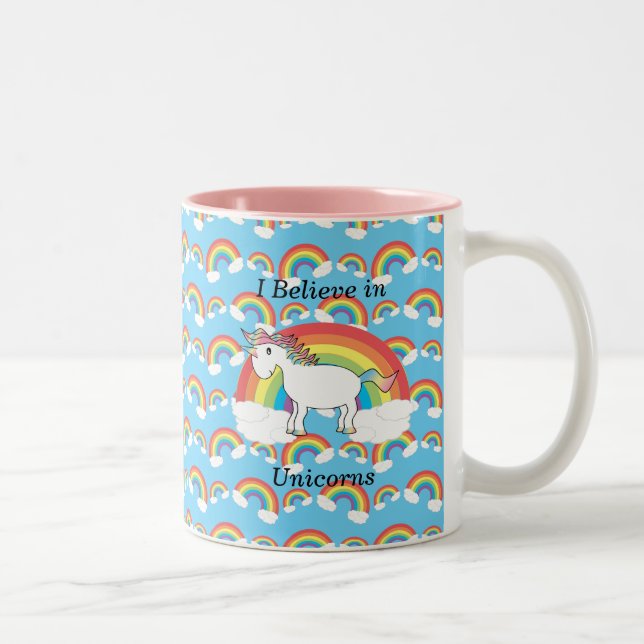 Caneca De Café Em Dois Tons Eu acredito nos unicórnios (Direita)