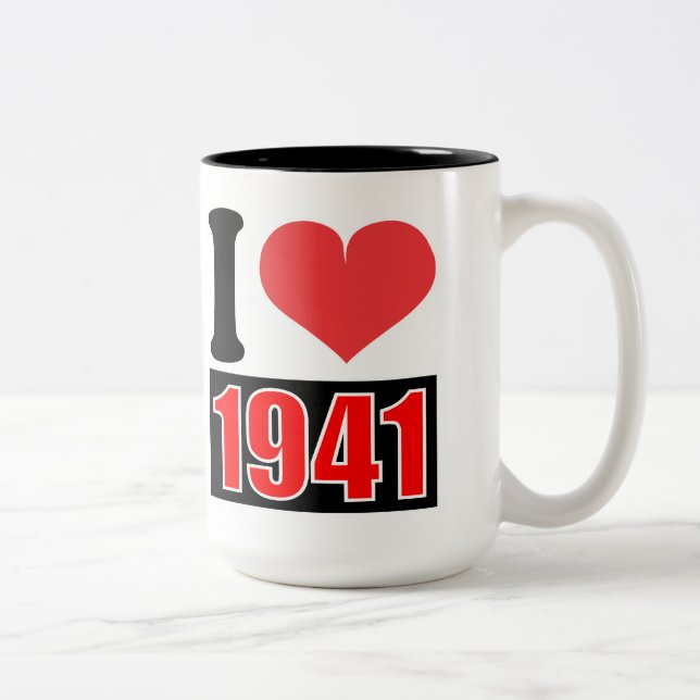 Caneca De Café Em Dois Tons Eu adoro 1941 - Mugs (Direita)