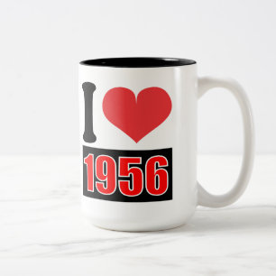 Caneca De Café Em Dois Tons Eu adoro 1956 - Mugs