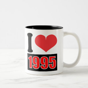 Caneca De Café Em Dois Tons Eu adoro 1995 - Mugs