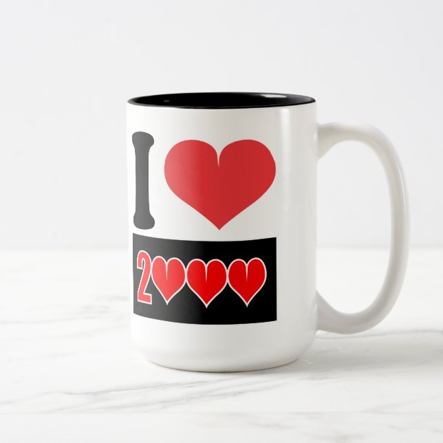Caneca De Café Em Dois Tons Eu adoro 2000 - Mugs (Direita)