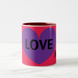 Caneca De Café Em Dois Tons Eu adoro a minha mãe, Design de café bonitinho p