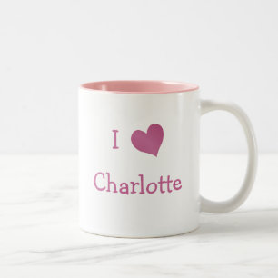 Caneca De Café Em Dois Tons Eu Adoro Charlotte