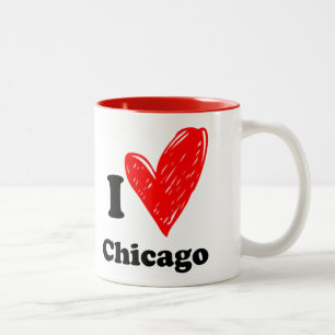 Caneca De Café Em Dois Tons Eu adoro Chicago Coffee Mug de Duas Toneladas