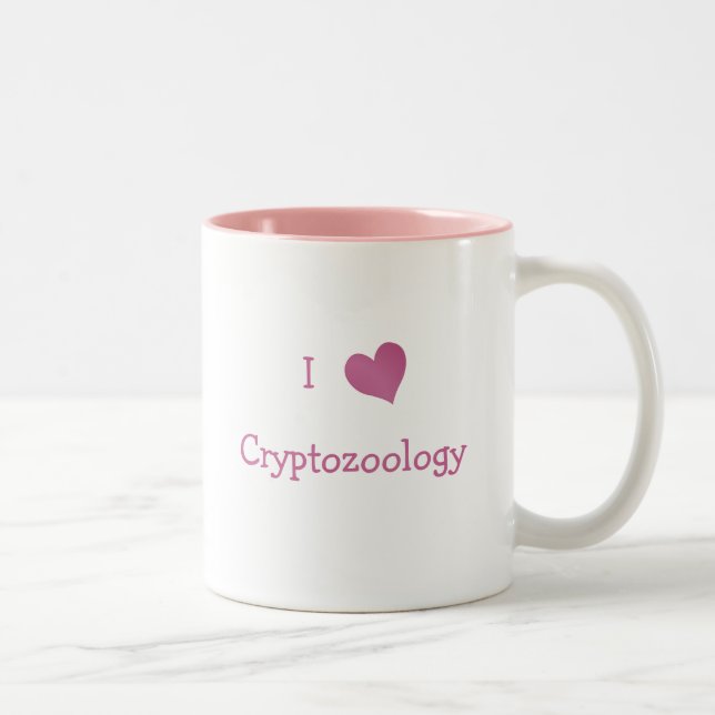 Caneca De Café Em Dois Tons Eu Adoro Criptozoologia (Direita)