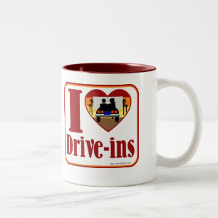 Caneca De Café Em Dois Tons Eu adoro drive ins!