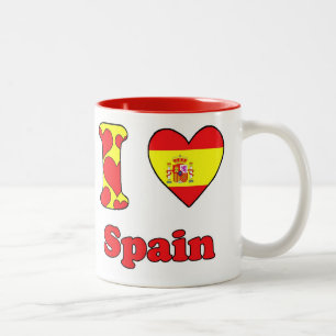 Caneca De Café Em Dois Tons Eu adoro Espanha