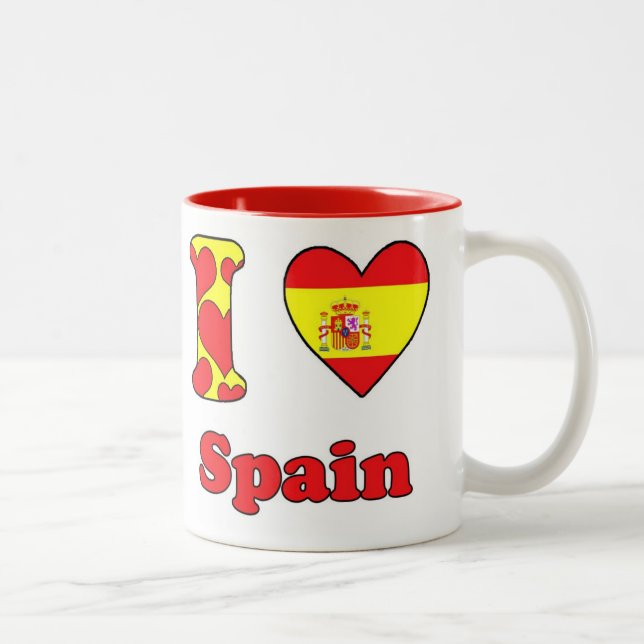 Caneca De Café Em Dois Tons Eu adoro Espanha (Direita)