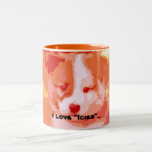 Caneca De Café Em Dois Tons Eu adoro "Icias"...