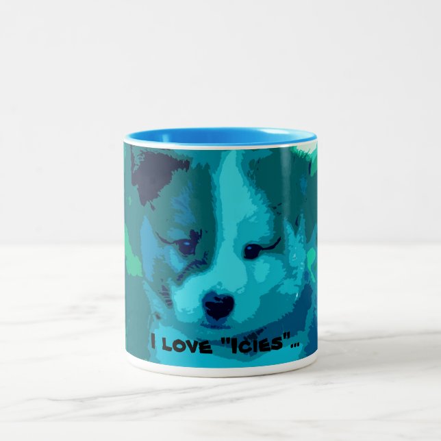 Caneca De Café Em Dois Tons Eu adoro "Icias"... (Centro)