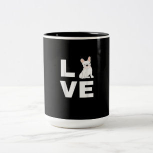 Caneca De Café Em Dois Tons eu adoro o meu presente de amante de cachorrinhos