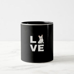 Caneca De Café Em Dois Tons eu adoro o meu presente de amante de cachorrinhos