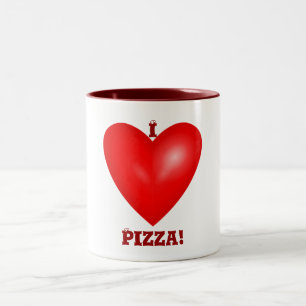 Caneca De Café Em Dois Tons Eu Adoro Pizza Mug