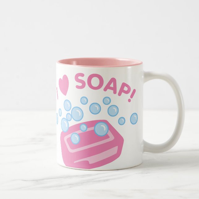 Caneca De Café Em Dois Tons Eu Adoro Sabão (Direita)