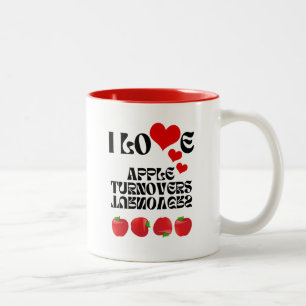 Caneca De Café Em Dois Tons Eu adoro tornovers de maçã