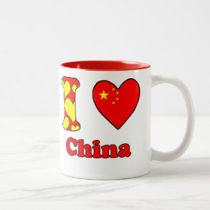 Caneca De Café Em Dois Tons Eu amo a China