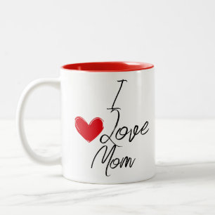Caneca De Café Em Dois Tons Eu amo a mãe