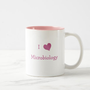 Caneca De Café Em Dois Tons Eu amo a microbiologia