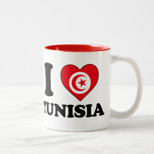 Caneca De Café Em Dois Tons Eu amo a Tunísia