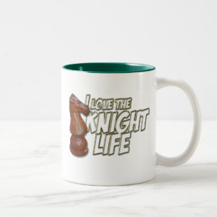 Caneca De Café Em Dois Tons Eu amo a vida de Kinght