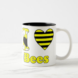 Caneca De Café Em Dois Tons Eu amo abelhas