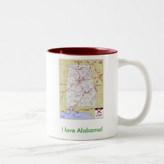 Caneca De Café Em Dois Tons Eu amo Alabama!
