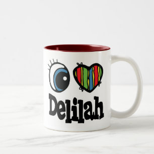 Caneca De Café Em Dois Tons Eu Amo (Amo) Delilah