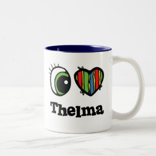 Caneca De Café Em Dois Tons Eu Amo (Amo) Thelma
