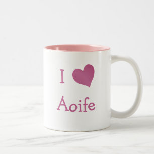 Caneca De Café Em Dois Tons Eu Amo Aoife