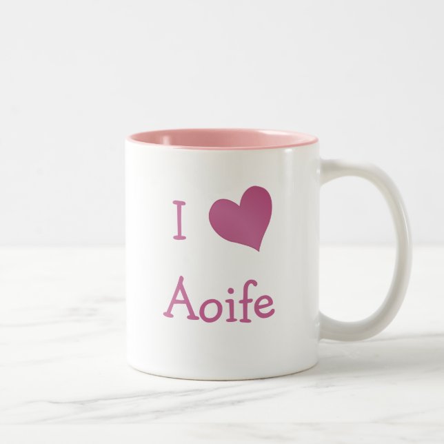Caneca De Café Em Dois Tons Eu Amo Aoife (Direita)