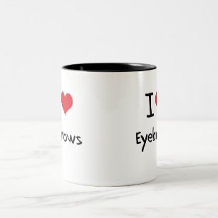Caneca De Café Em Dois Tons Eu amo as sobrancelhas