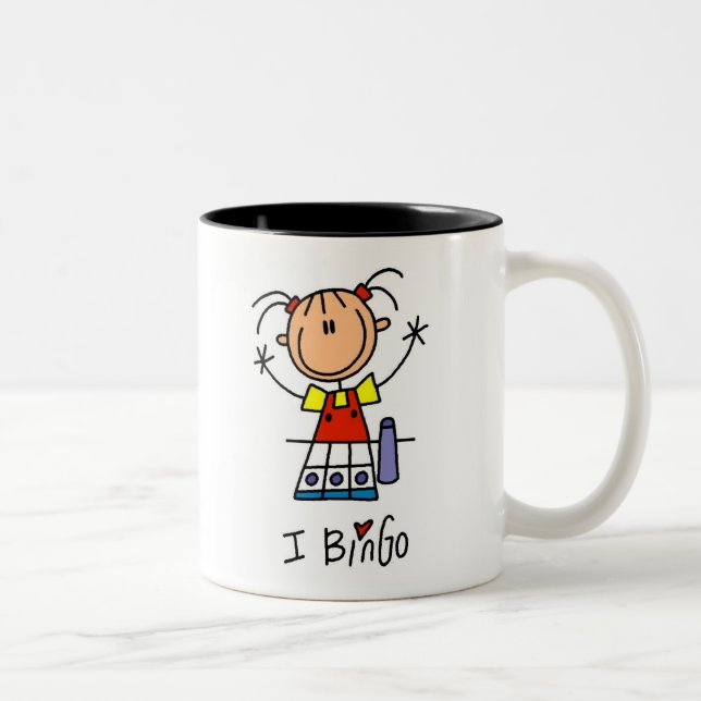 Caneca De Café Em Dois Tons Eu Amo Bingo (Direita)