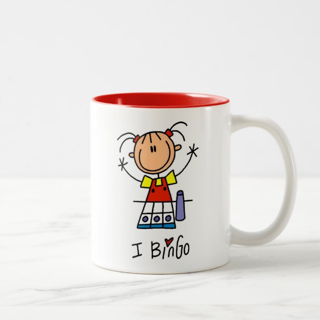 Caneca De Café Em Dois Tons Eu Amo Bingo (Direita)