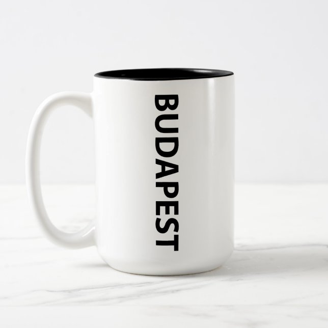 Caneca De Café Em Dois Tons Eu amo Budapest (Esquerda)