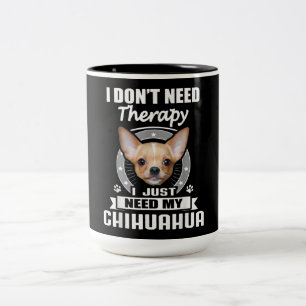 Caneca De Café Em Dois Tons Eu Amo Cachorro Chihuahua Eu Preciso De Chihuahua