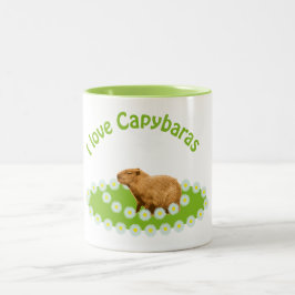 Caneca De Café Em Dois Tons Eu amo Capybaras