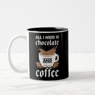 Caneca De Café Em Dois Tons Eu Amo Chocolate E Café