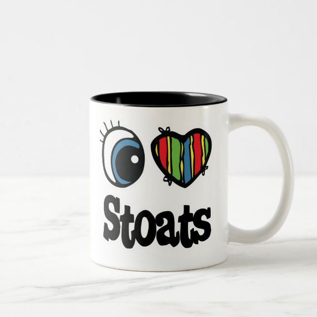 Caneca De Café Em Dois Tons Eu Amo (Coração) Arminhos (Direita)