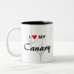 Caneca De Café Em Dois Tons Eu amo (coração) meu design de trilhas do pássa