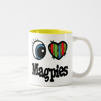 Caneca De Café Em Dois Tons Eu Amo (Coração) Pegas